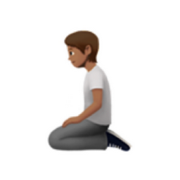 person kneeling: medium skin tone emoji