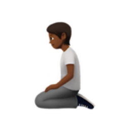 person kneeling: medium-dark skin tone emoji