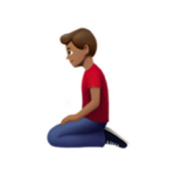 man kneeling: medium skin tone emoji