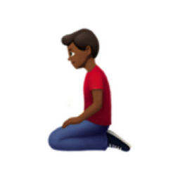 man kneeling: medium-dark skin tone emoji