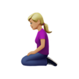 woman kneeling: medium-light skin tone emoji