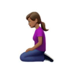woman kneeling: medium skin tone emoji
