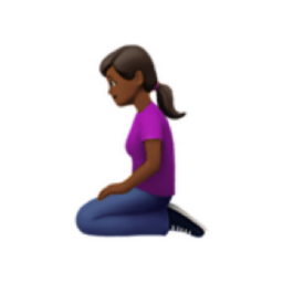 woman kneeling: medium-dark skin tone emoji