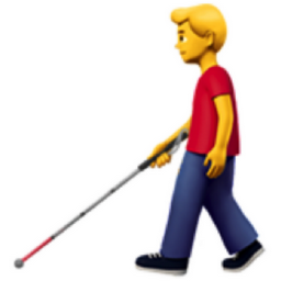 man with white cane emoji