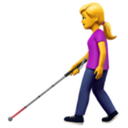 woman with white cane emoji