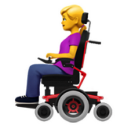 woman in motorized wheelchair emoji