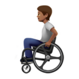 person in manual wheelchair: medium skin tone emoji