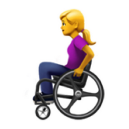 woman in manual wheelchair emoji