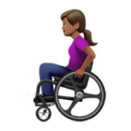 woman in manual wheelchair: medium skin tone emoji