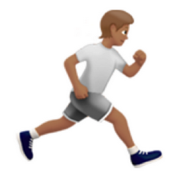 person running facing right: medium skin tone emoji