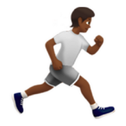 person running facing right: medium-dark skin tone emoji