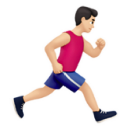 man running facing right: light skin tone emoji