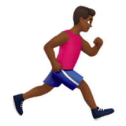 man running facing right: medium-dark skin tone emoji