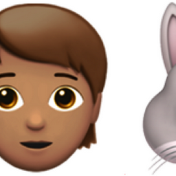 people with bunny ears: medium skin tone, dark skin tone emoji