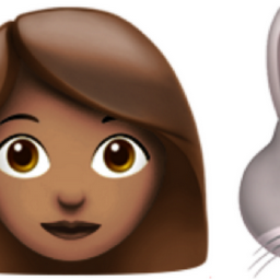 women with bunny ears: medium skin tone, light skin tone emoji