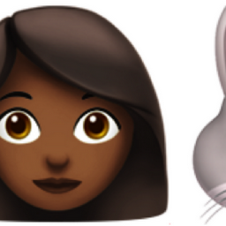 women with bunny ears: medium-dark skin tone, dark skin tone emoji