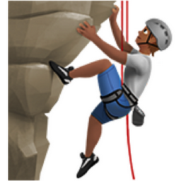 person climbing: medium skin tone emoji