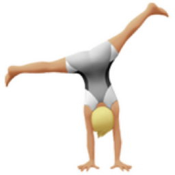 person cartwheeling: medium-light skin tone emoji