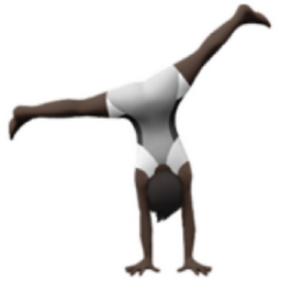 person cartwheeling: dark skin tone emoji