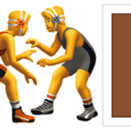 men wrestling: medium-dark skin tone emoji