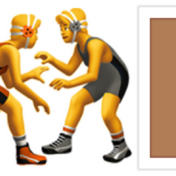women wrestling: medium skin tone emoji