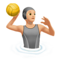 person playing water polo: light skin tone emoji