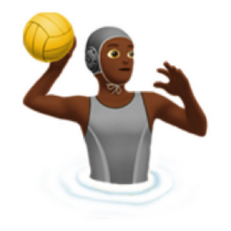 person playing water polo: medium-dark skin tone emoji