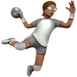 person playing handball: medium skin tone emoji
