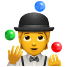 person juggling emoji