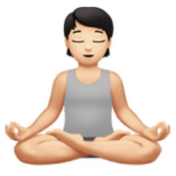 person in lotus position: light skin tone emoji