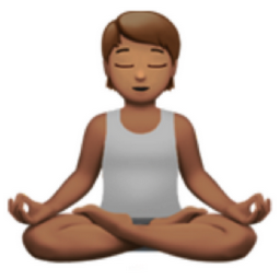 person in lotus position: medium skin tone emoji
