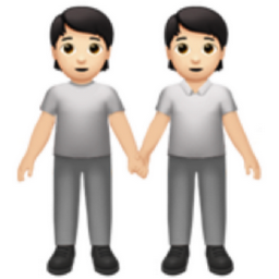 people holding hands: light skin tone emoji