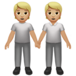 people holding hands: medium-light skin tone emoji