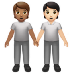 people holding hands: medium skin tone, light skin tone emoji
