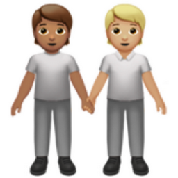 people holding hands: medium skin tone, medium-light skin tone emoji
