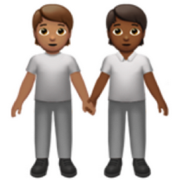people holding hands: medium skin tone, medium-dark skin tone emoji