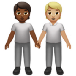 people holding hands: medium-dark skin tone, medium-light skin tone emoji