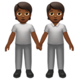 people holding hands: medium-dark skin tone emoji