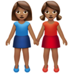 women holding hands: medium skin tone emoji