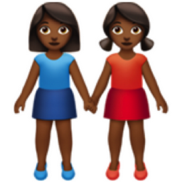 women holding hands: medium-dark skin tone emoji