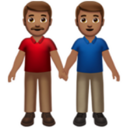 men holding hands: medium skin tone emoji