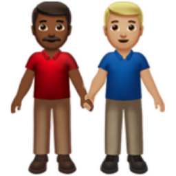 men holding hands: medium-dark skin tone, medium-light skin tone emoji