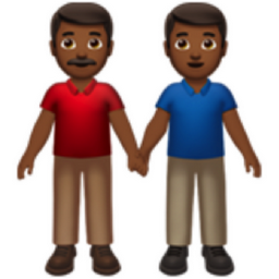 men holding hands: medium-dark skin tone emoji