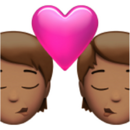 kiss: medium skin tone emoji