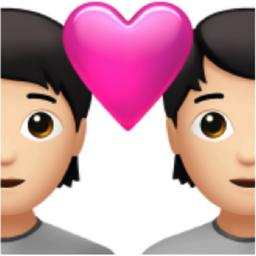 couple with heart: light skin tone emoji
