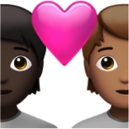 couple with heart: person, person, dark skin tone, medium skin tone emoji