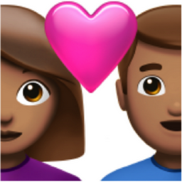 couple with heart: woman, man, medium skin tone emoji
