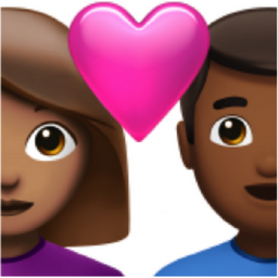 couple with heart: woman, man, medium skin tone, medium-dark skin tone emoji