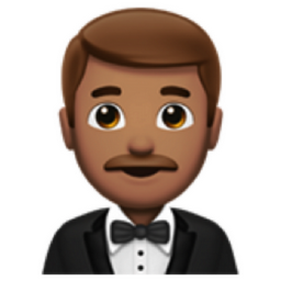 man in tuxedo: medium skin tone emoji