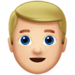 man: light skin tone, blond hair emoji